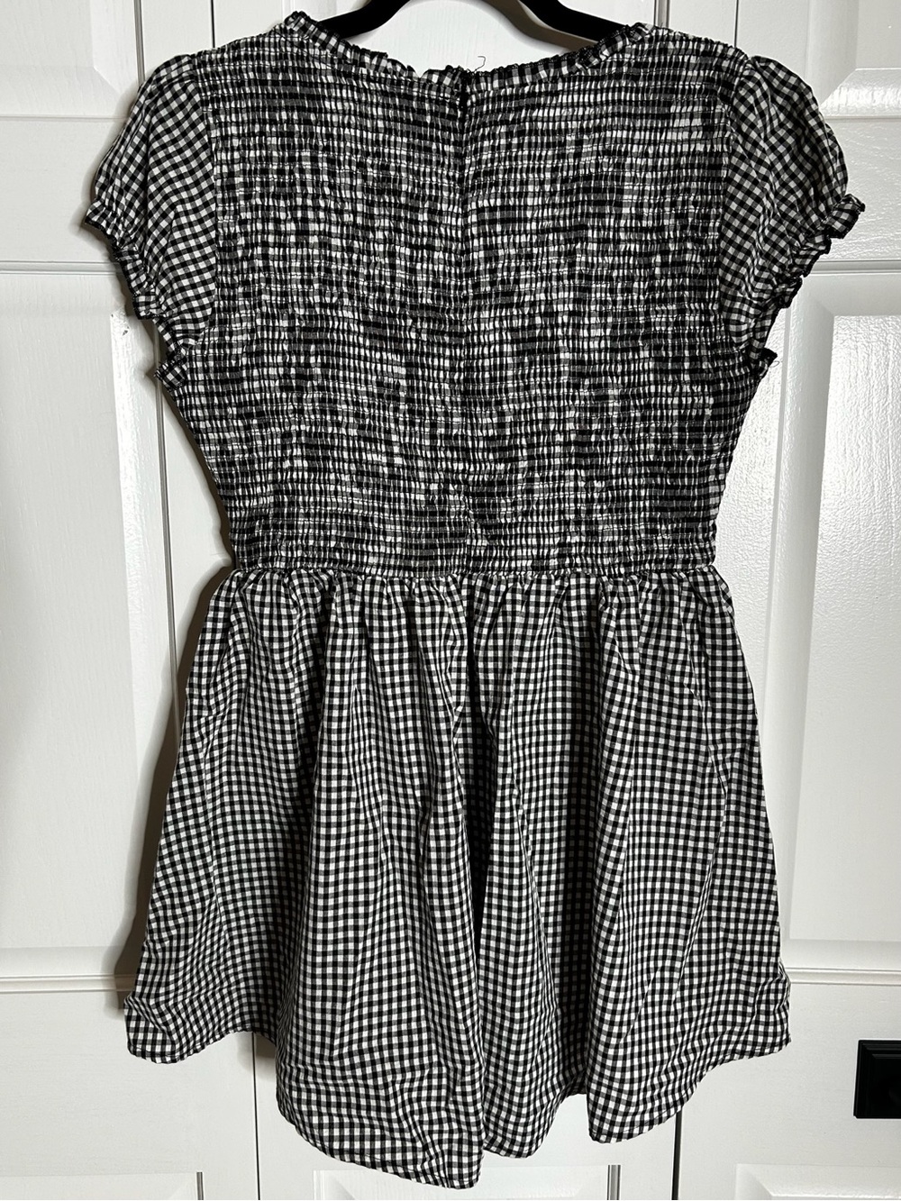 Princess Polly Black & White Gingham Smocked Babydoll Romper - Picture 2 of 5